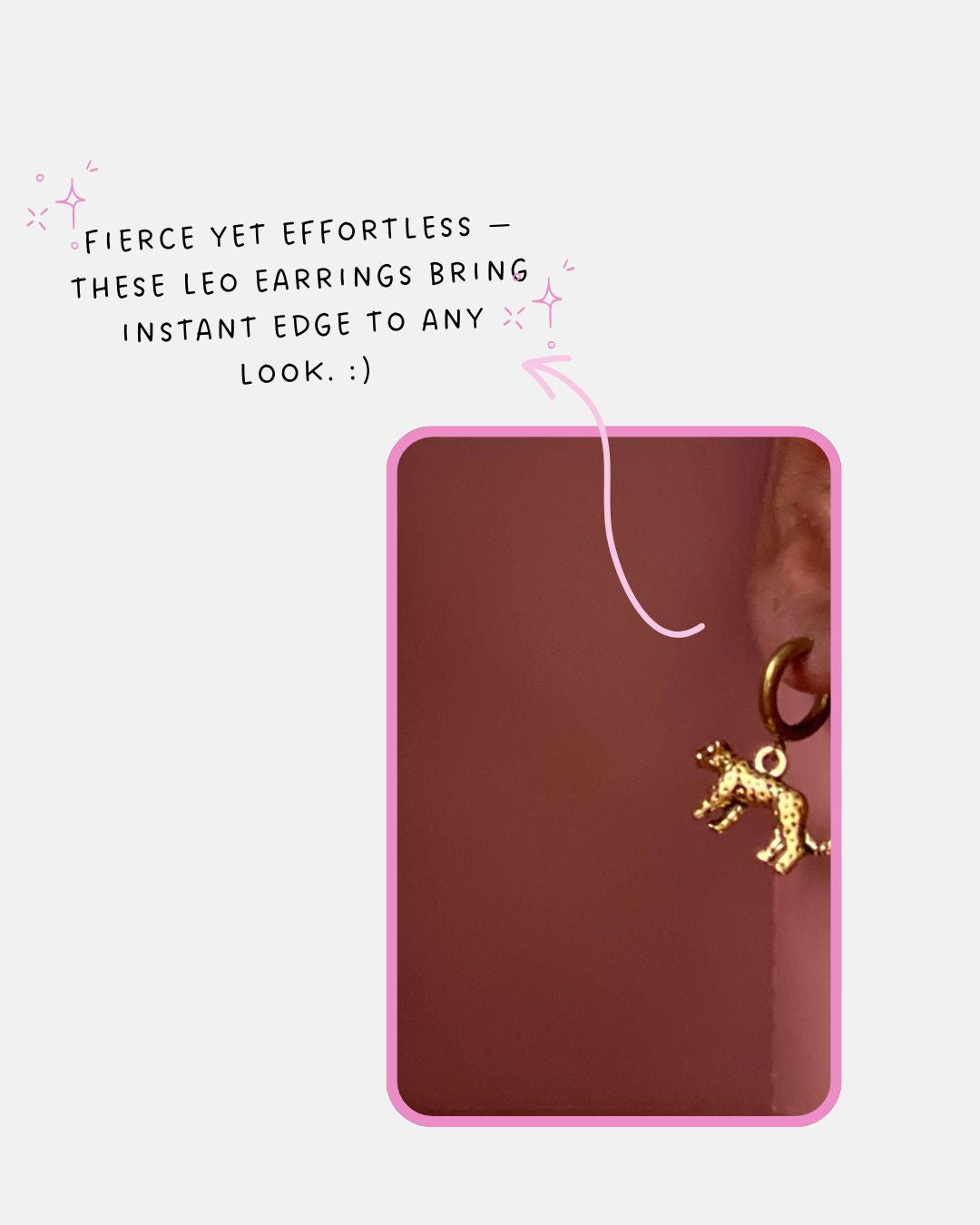 gold leo earrings